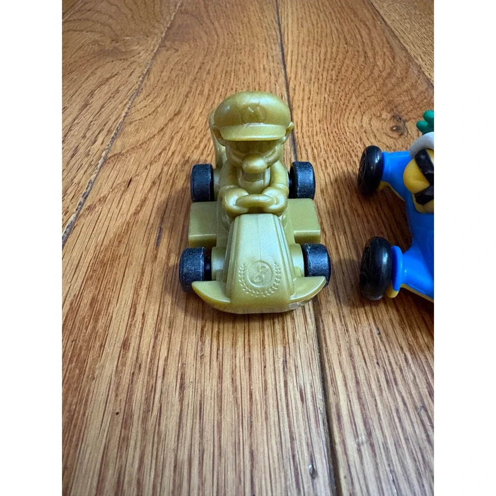 Nintendo Mario Kart Pull Back Racer Toy Lot Gold Mario Bowser Toad 3pc Set